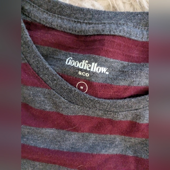 Goodfellow & Co Gray and Red Striped Tee - Picture 2 of 7